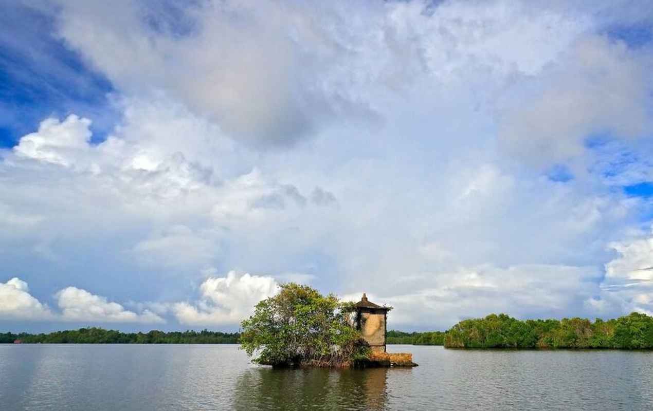 Kothduwa Buddhist temple at Madu Ganga,  Bentota river, Sri Lanka.