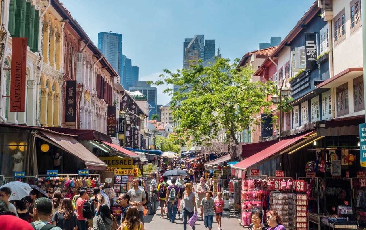 The bustling Chinatown in Singapore