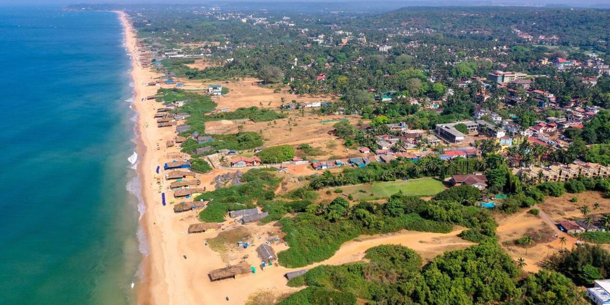 Aerial view of Calangute beach