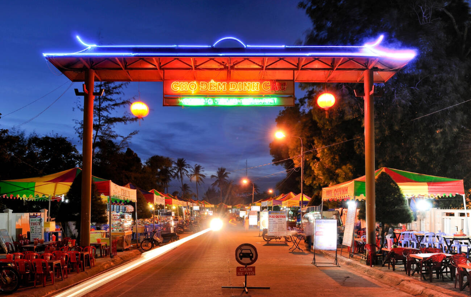 Street entrance to the night market in Phu Quoc, Vietnam.