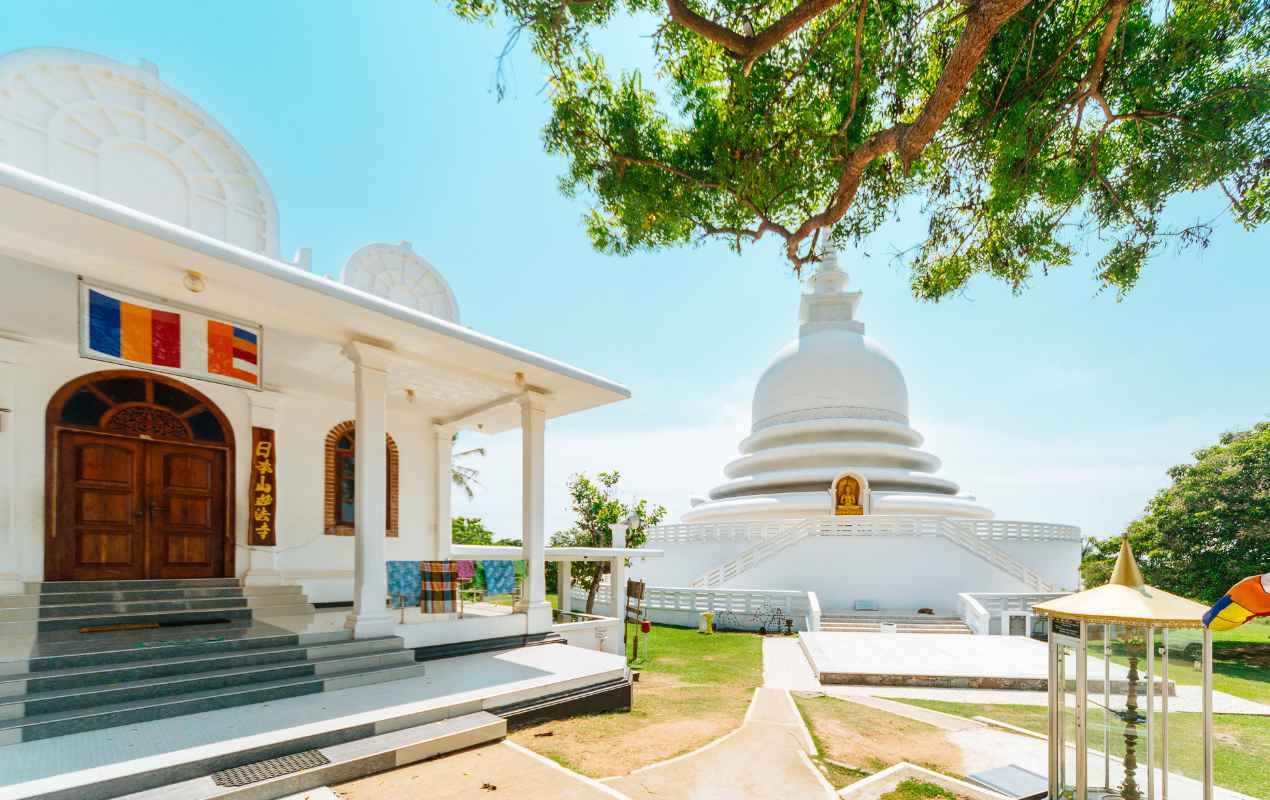 Japanese Peace Pagoda at Rumassala, Sri Lanka.