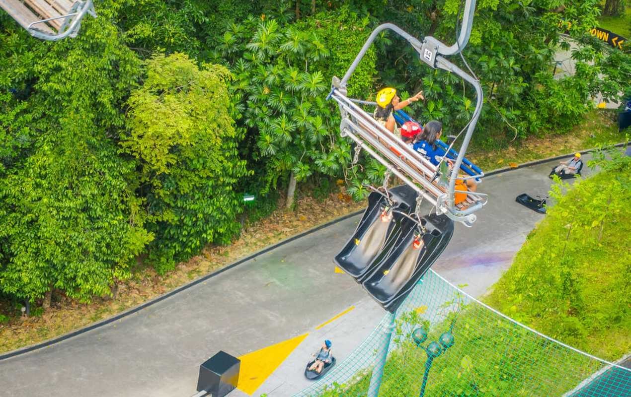 Outdoor view of unidentified friends at Singapore Sentosa Cable Car and Skyline Luge, Singapore