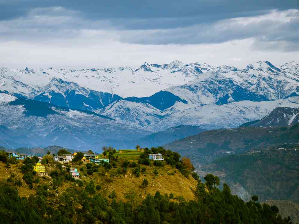 snow filled Dhauladhar ranges