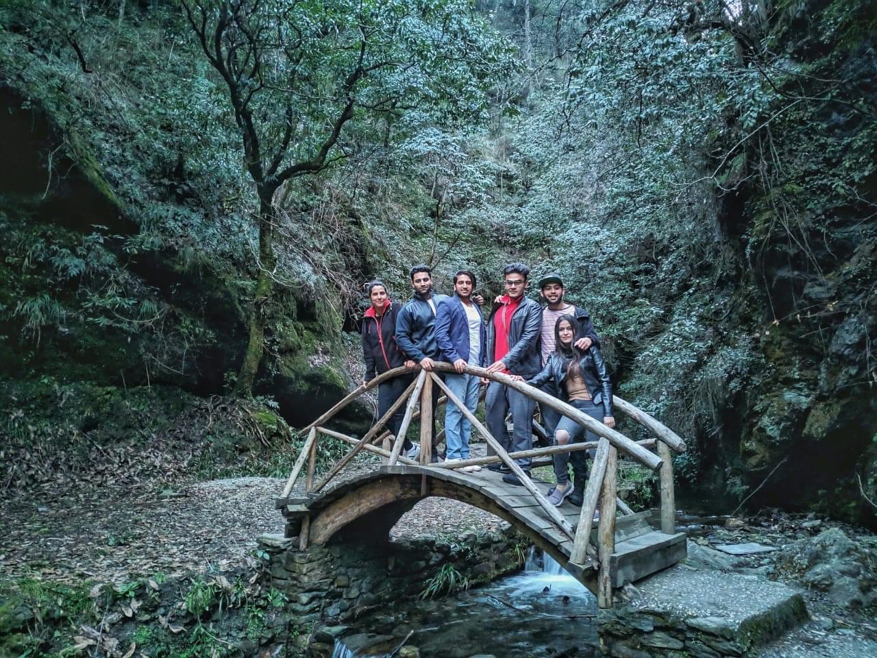 Group at Jibhi waterfall