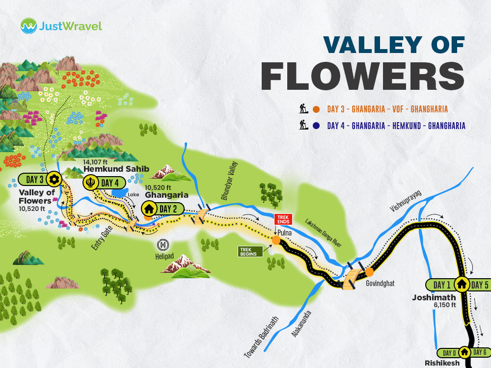 Valley of Flowers Map