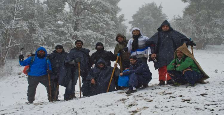 Group during snow trek to Nagtibba
