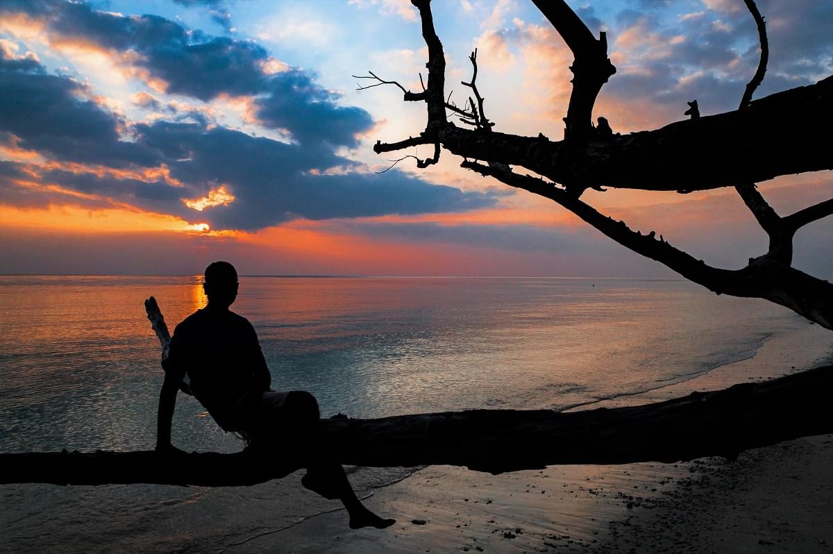 Leisure evening at the beach