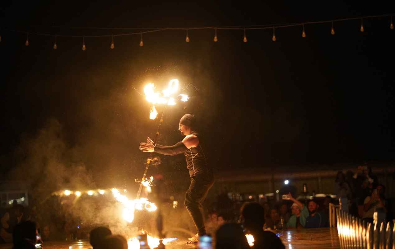 An exhilarating fire dance show