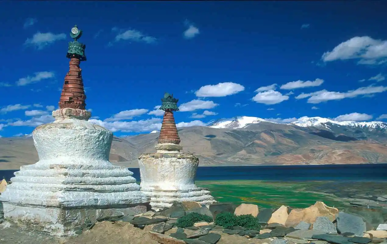 Stupas at Tso Moriri Ladakh
