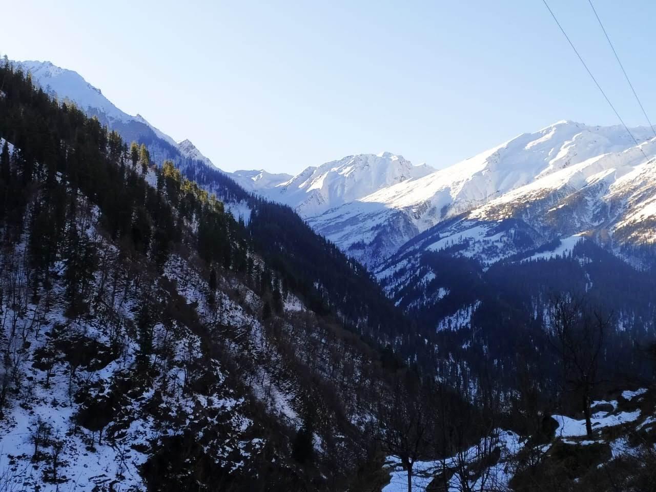 View of snow covered Peaks